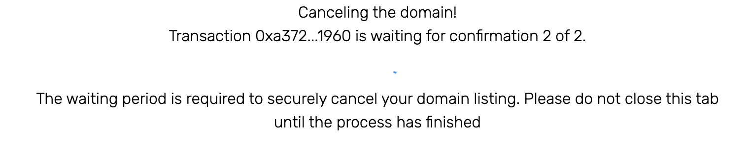 UserGuide - Domains Cancelled Confirmations Wait